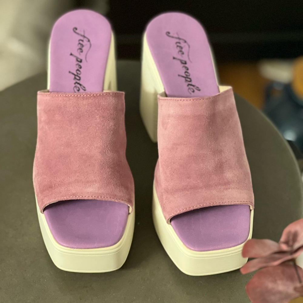 Free People Mauve and Lavender Platform Shoes
